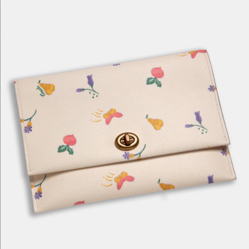 Coach Turnlock Pouch With Garden Print